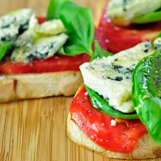 A cheese and tomato sandwich